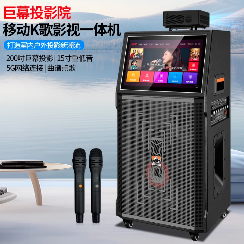 家庭户外新潮大功率户外ktv设备带投影全套设备