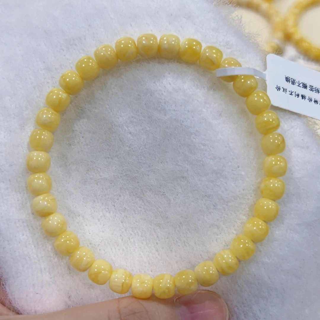 手链蜜蜡未镶嵌6m高桩浓蜡虎皮妖花