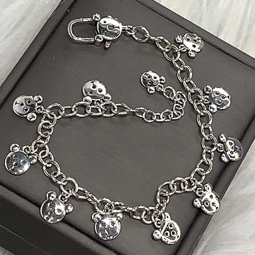 925银手链 自留！可爱小熊熊吊坠手链22cm