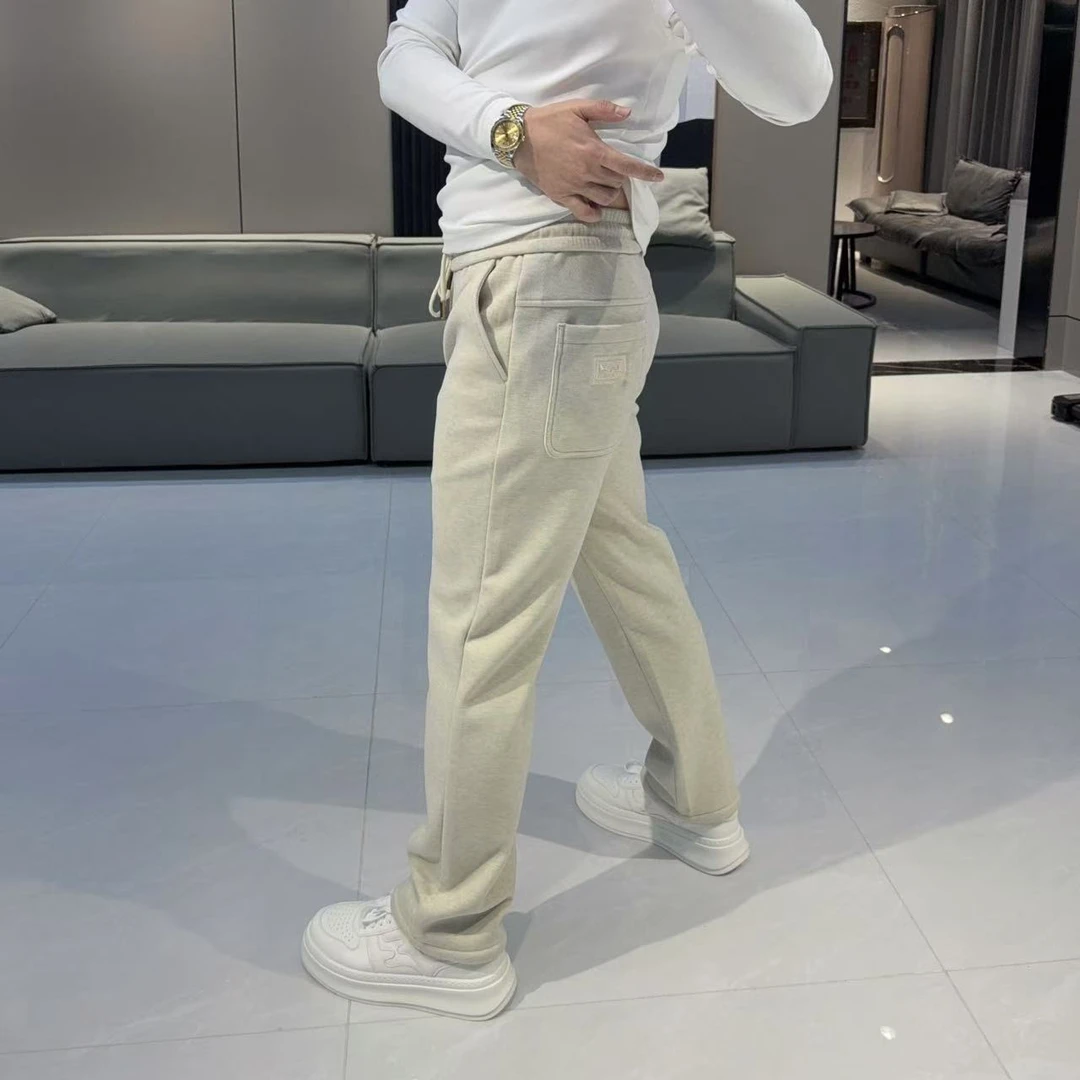 ［AHAO甄选］冬季加绒保暖混纺定织百搭韩版直筒抽绳休闲裤    3469