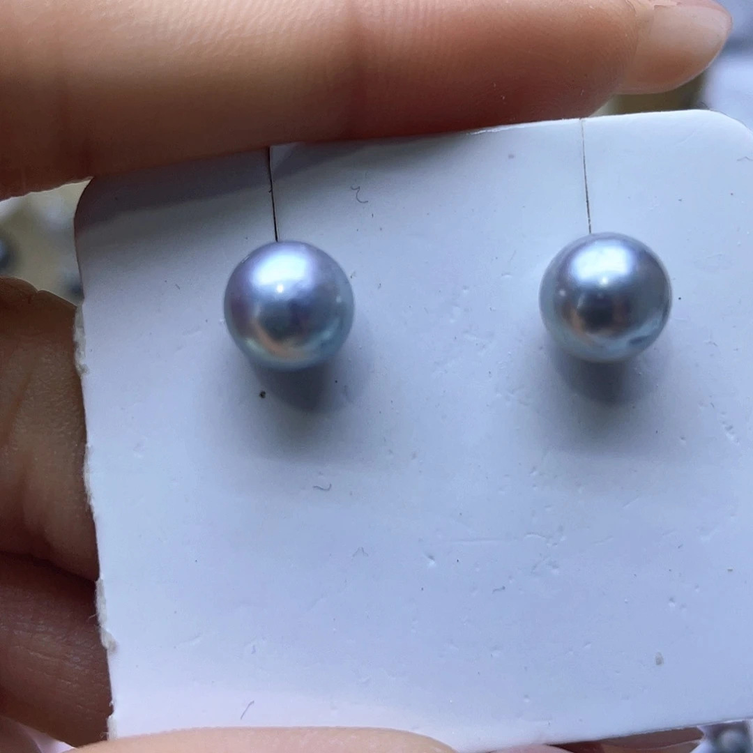 海水珍珠耳饰银S925镶嵌