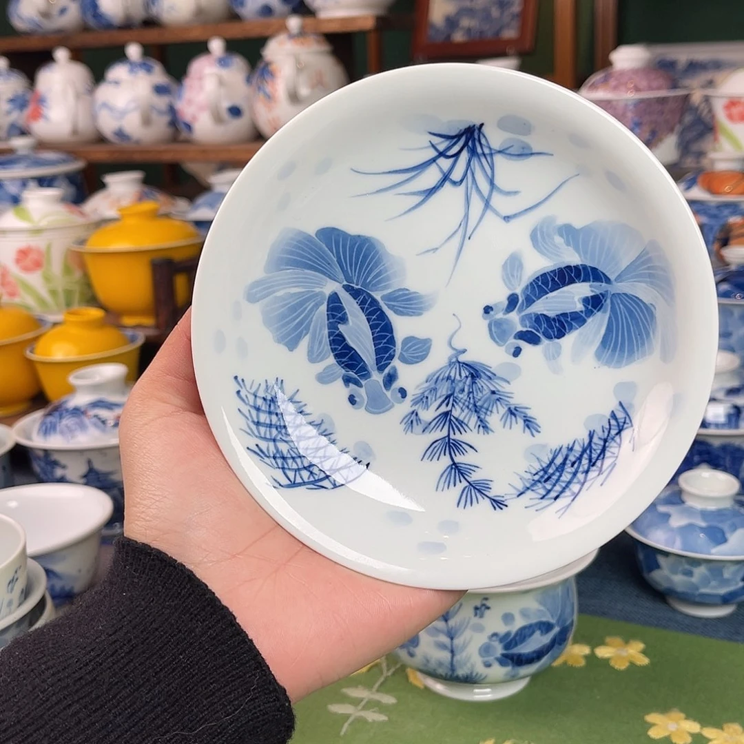 金鱼壶承13公分。