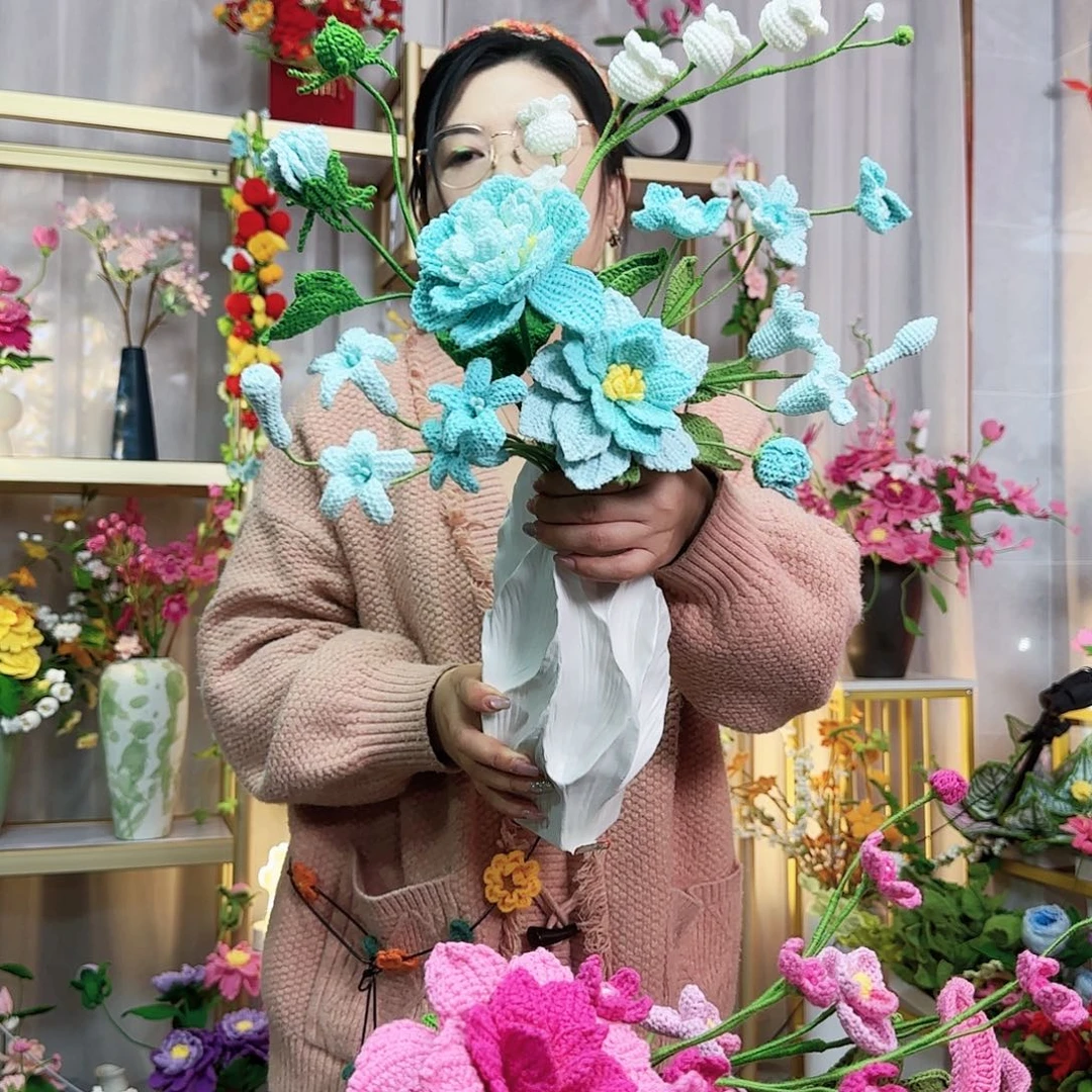 纯手工钩织手工钩织设计花束