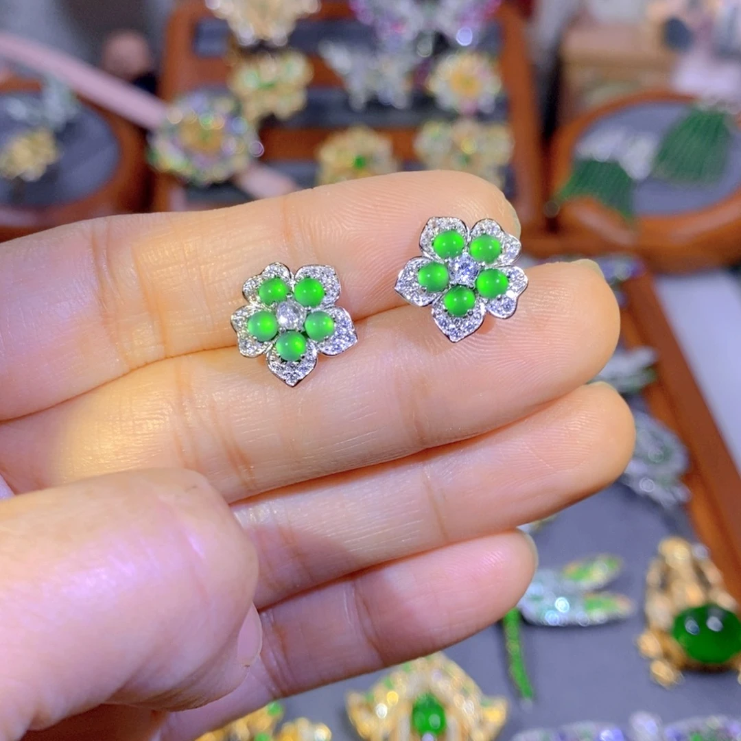 颈饰银S925镶嵌翡翠