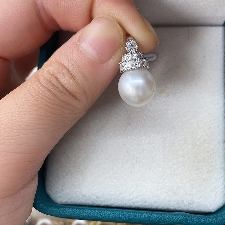 海水珍珠银S925镶嵌吊坠(不含链)