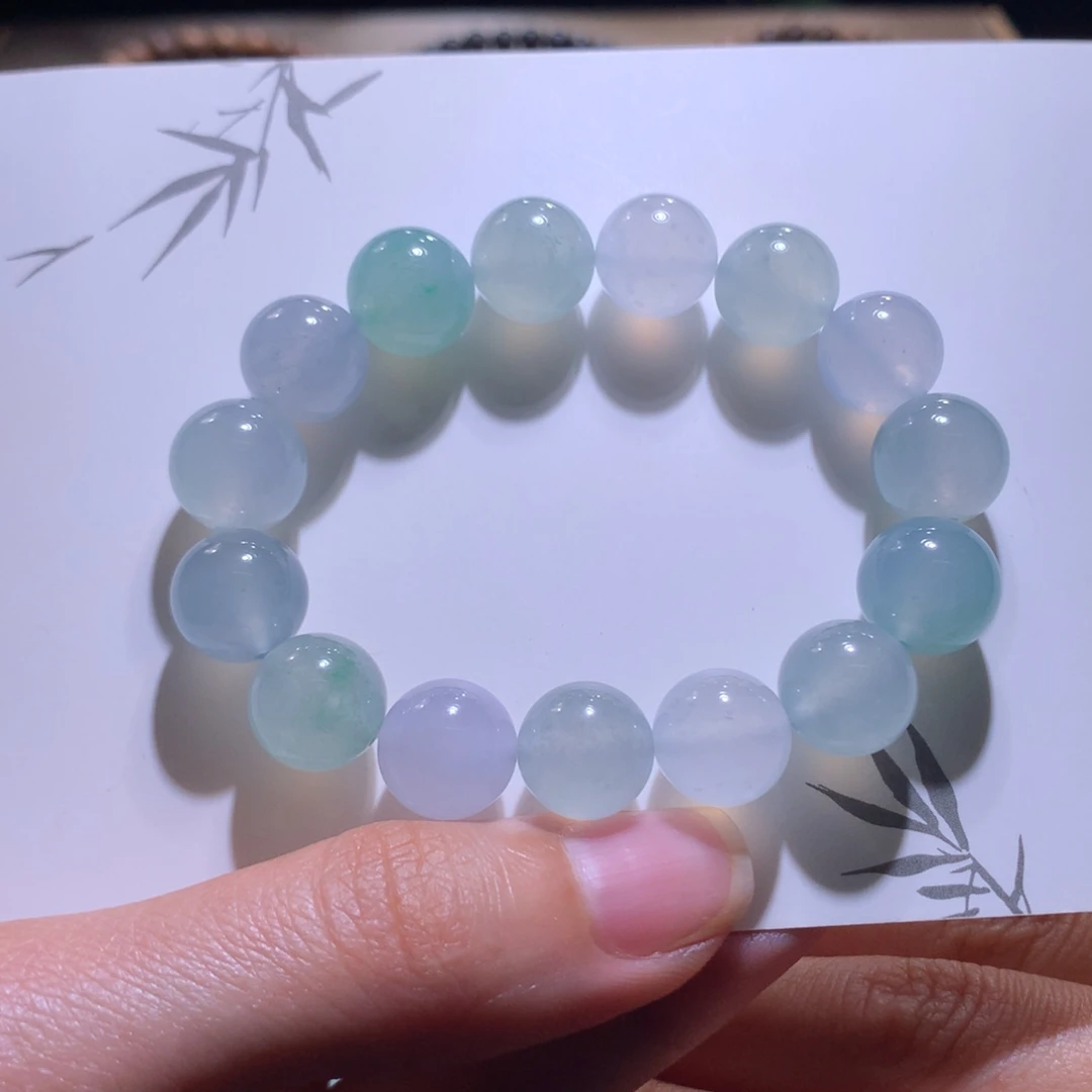 翡翠散珠天然缅A翡翠莫兰迪卡12