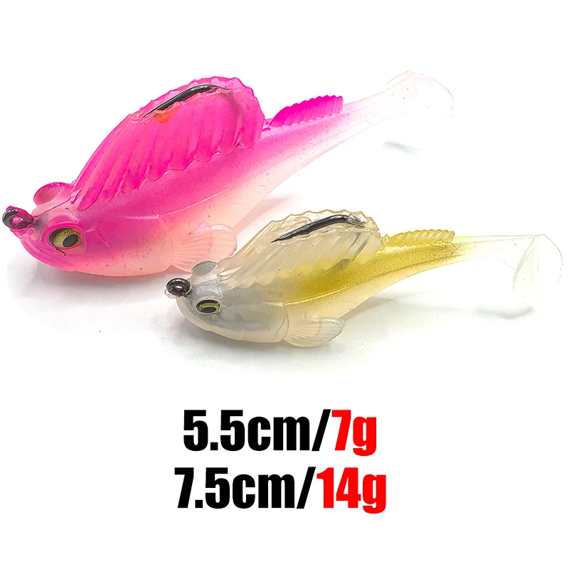 T尾软饵路亚饵包铅跳跳鱼仿生路亚饵包铅鱼假饵夜光仿生饵