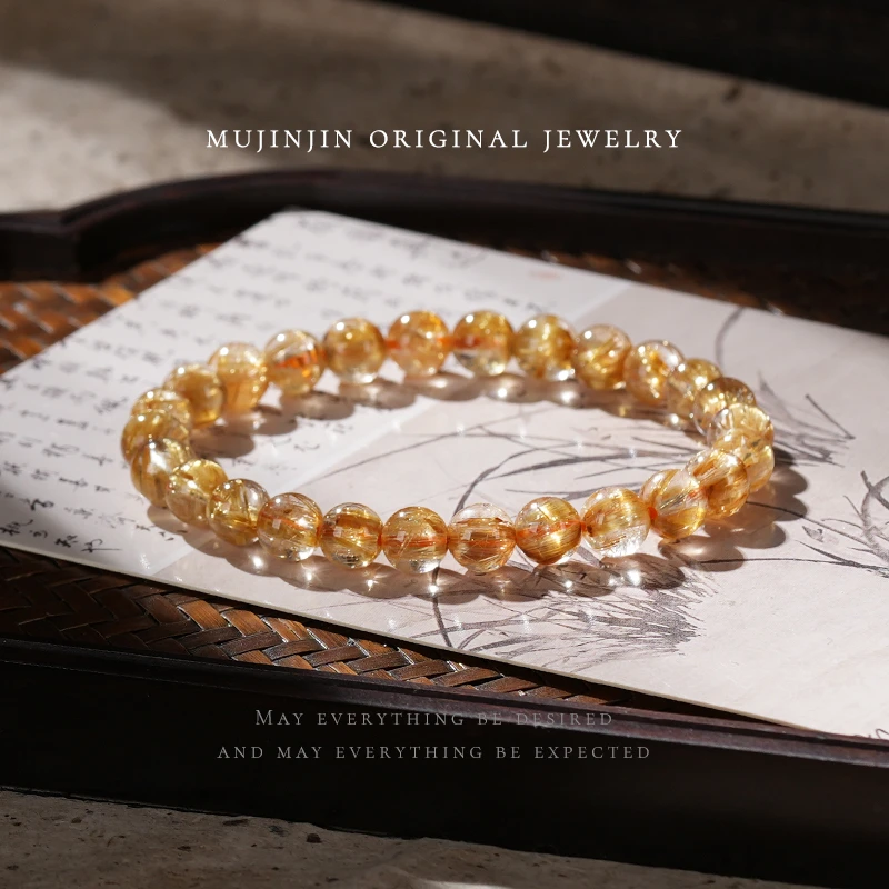 【木槿槿】天然7mm+钛晶水晶手串女款气质高级感手链时尚手饰YW1969