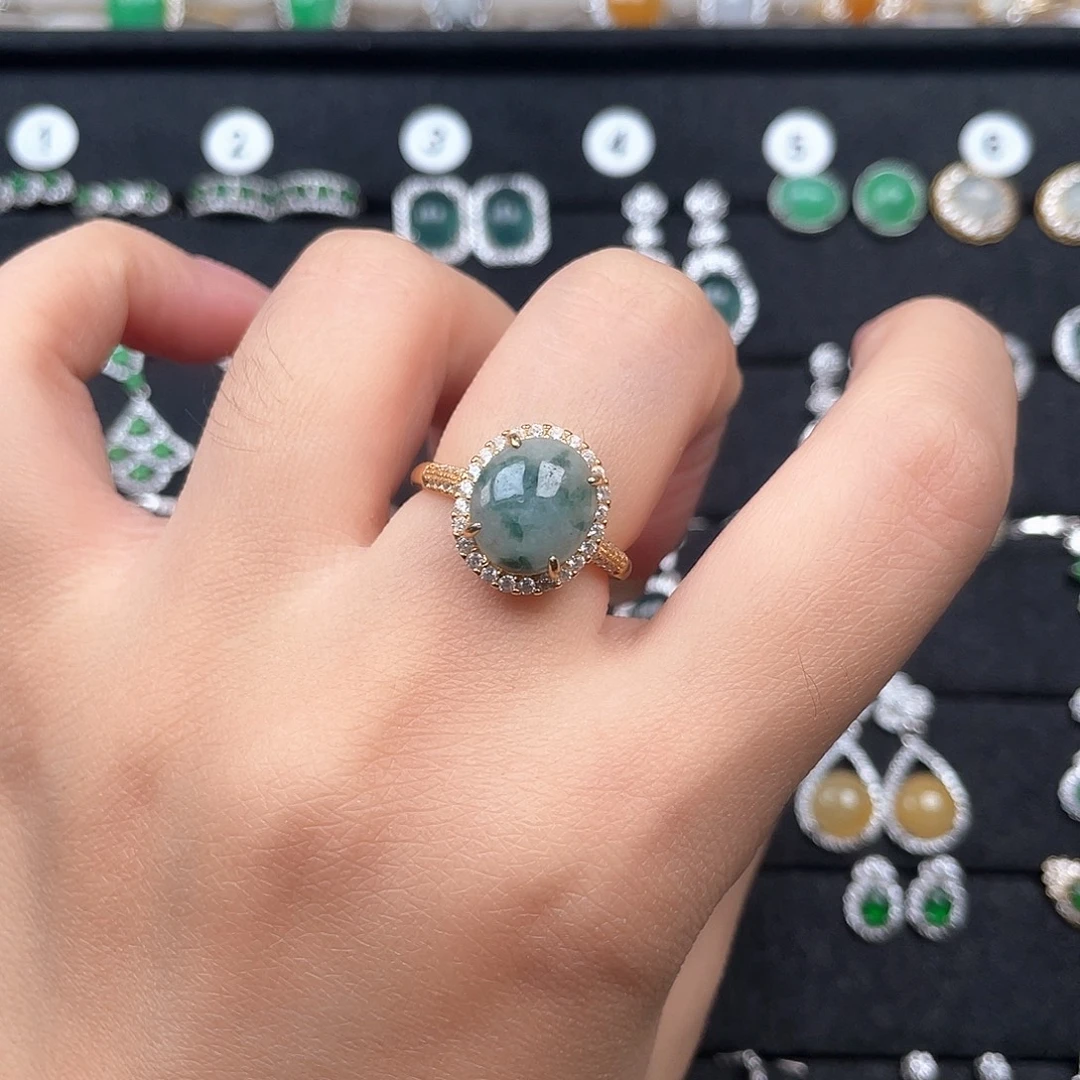 翡翠银S925镶嵌耳饰Ooooooo