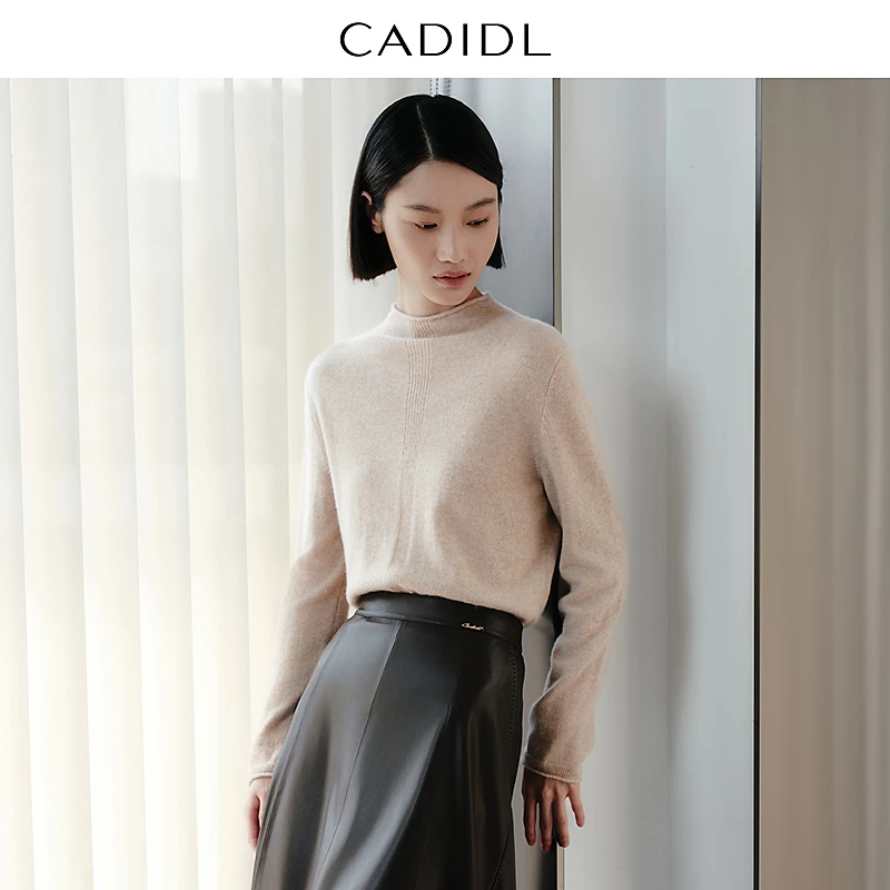 【晨粉专享价】卡迪戴尔【100山羊绒】商场同款冬季百搭打底针织衫