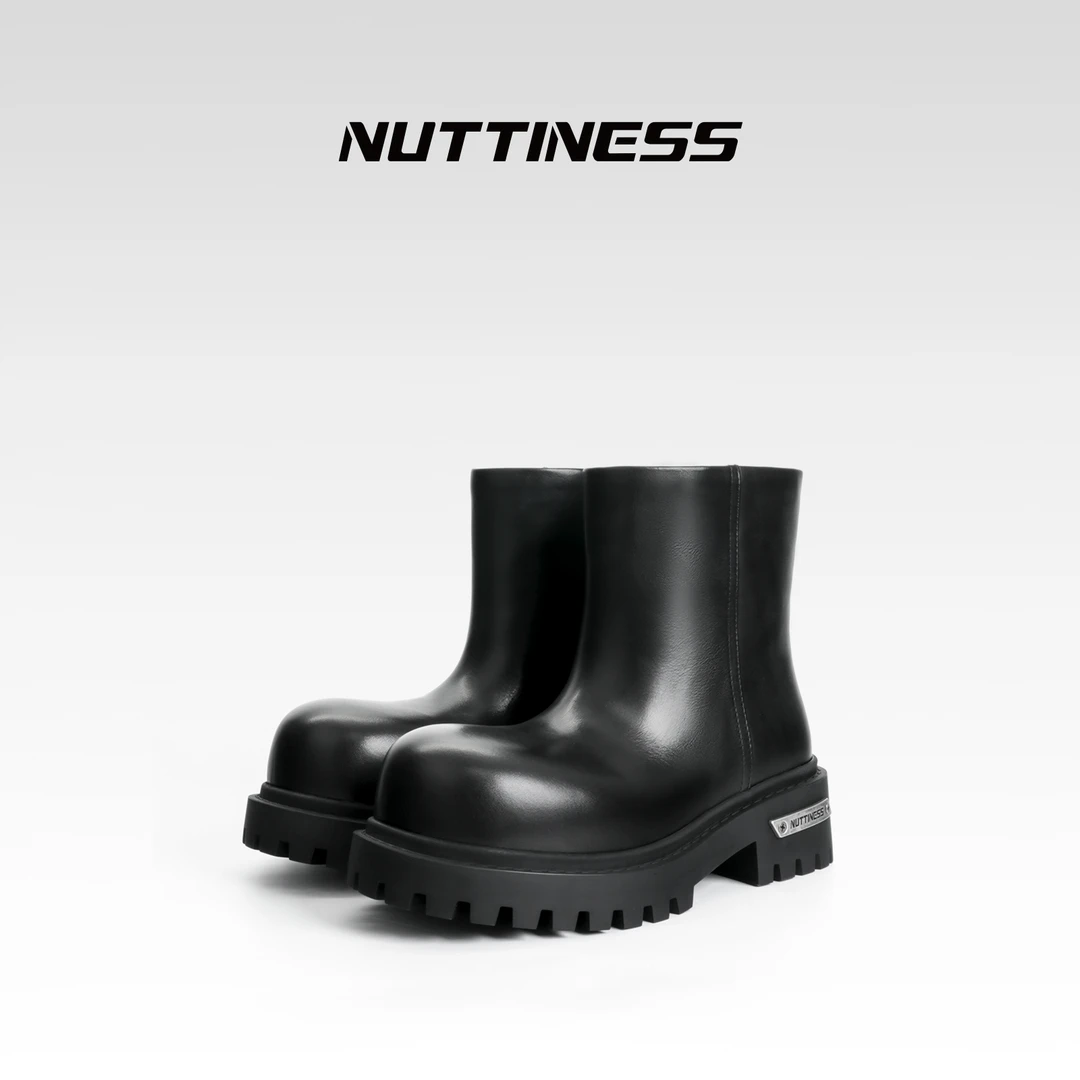 【NUTTINESS】 小众设计师秋冬时尚欧美风时装显瘦百搭真皮厚底短靴
