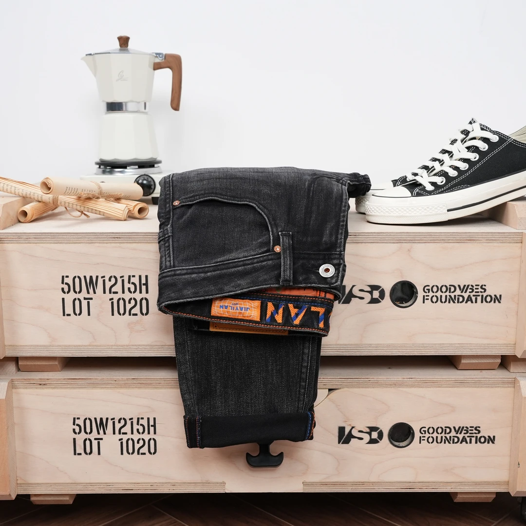 早秋新款黑灰色牛仔裤男款微弹修身小直筒柔软舒适男裤高端男装