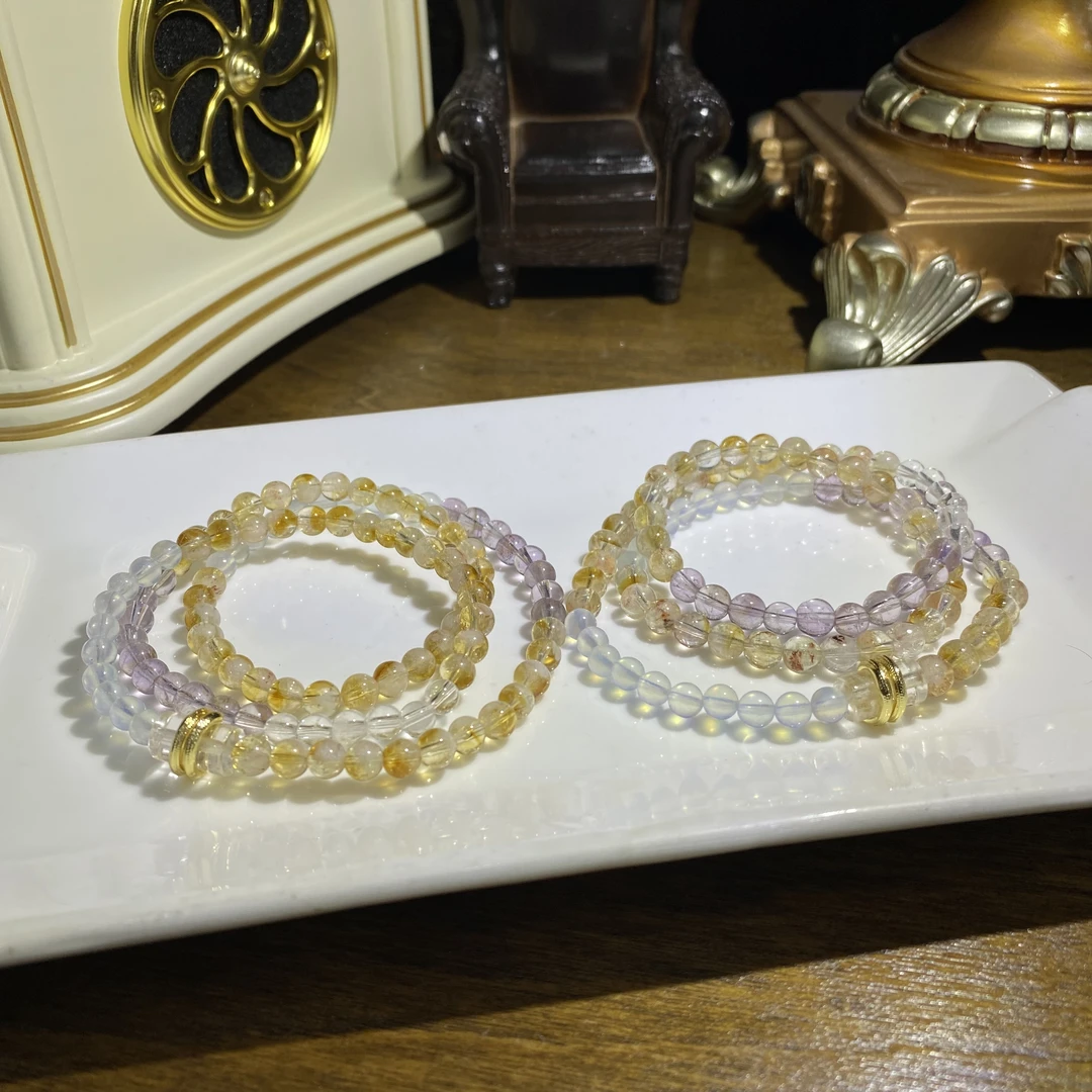 天然水晶多宝三圈设计款手链-多样性发其一C523