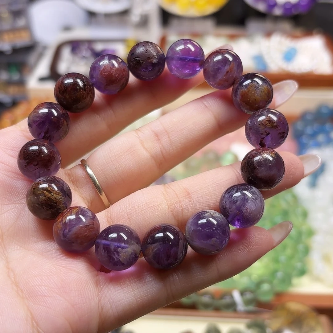 水晶手链未镶嵌紫幽灵13孤品
