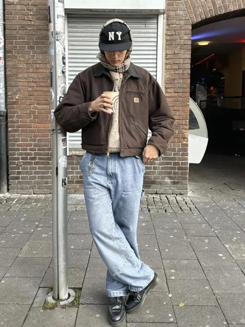 卡哈蓝牛双膝伐木裤-水洗B136 double knee 牛仔工装直筒裤休闲裤