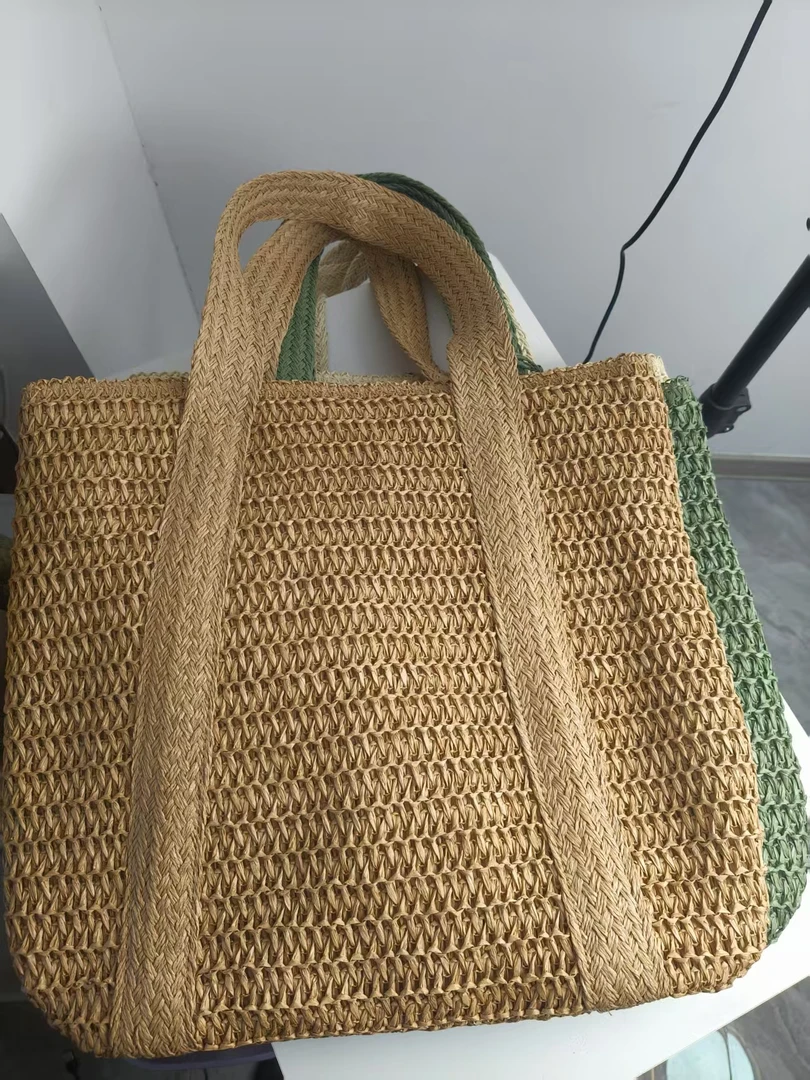 森系女草编包2025新款时尚百搭复古推特包大容量度假海边单肩包