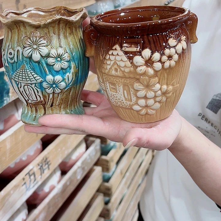 有孔，凑单福利满10元发货陶瓷多肉花盆！