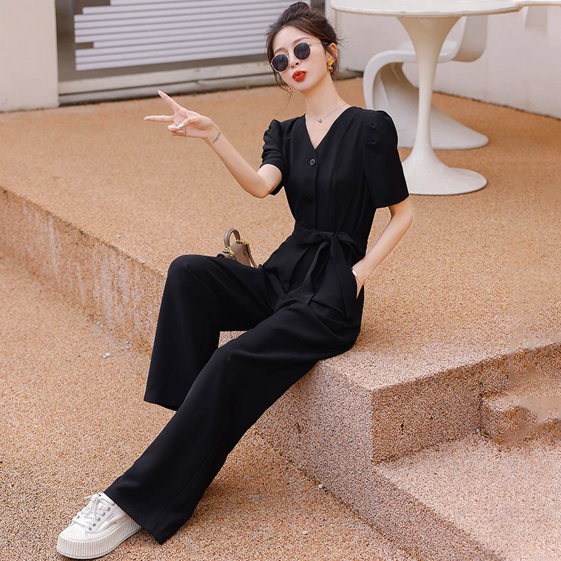 夏装连体裤子套装小个子连体衣成人外穿时尚洋气女款爆款新款