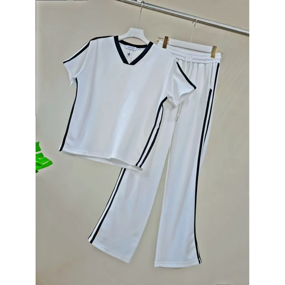 23035 短袖条纹休闲运动时尚套装 A6