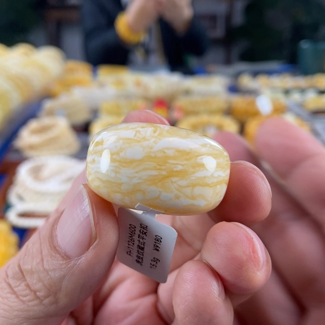 琥珀未镶嵌珠宝奇石虎皮纹千层雪藏扣15.3