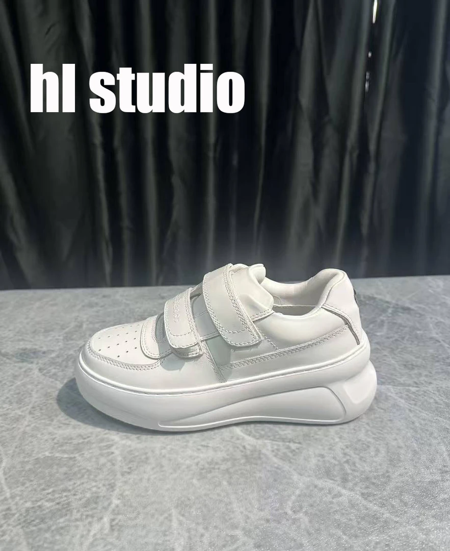 ACNE 魔术贴牛皮增高时尚休闲鞋低小白鞋