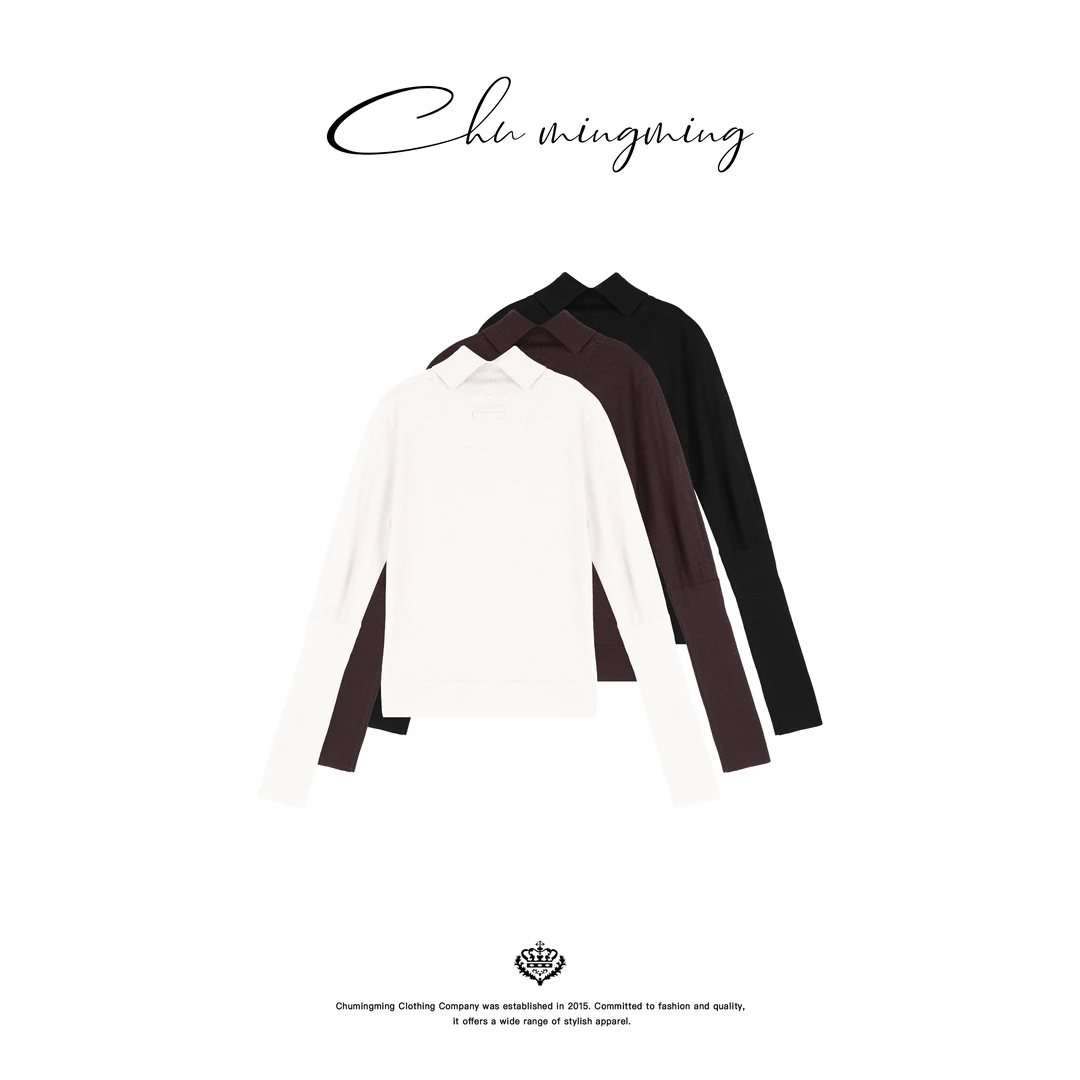 【CHUMINGMING】【雅领】德国扬子纱羊毛毛衣AAMU251060