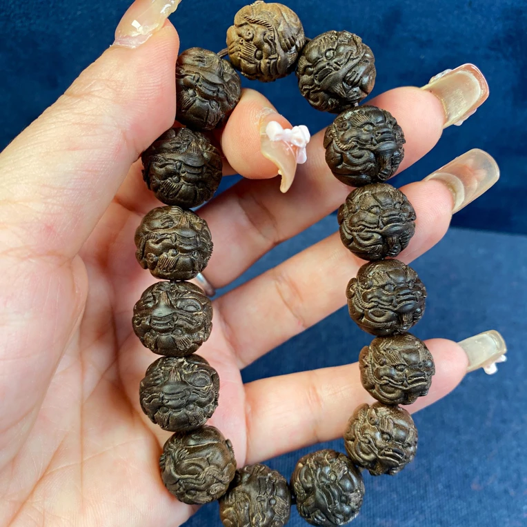 貔貅手串15mm*15颗阴沉老山檀香千年老料土埋料浓郁奶香味