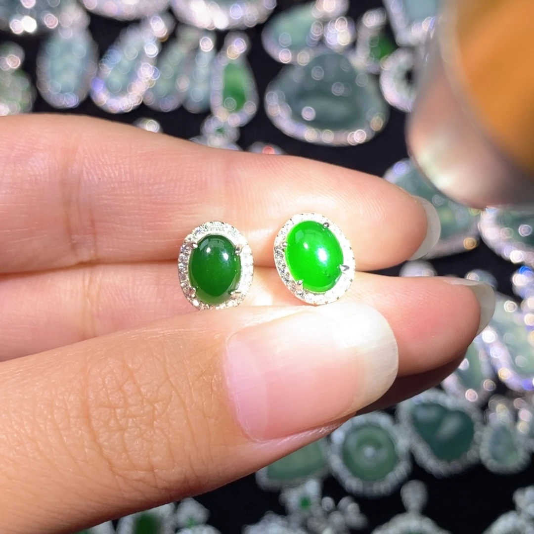 翡翠银S925镶嵌颈饰天然