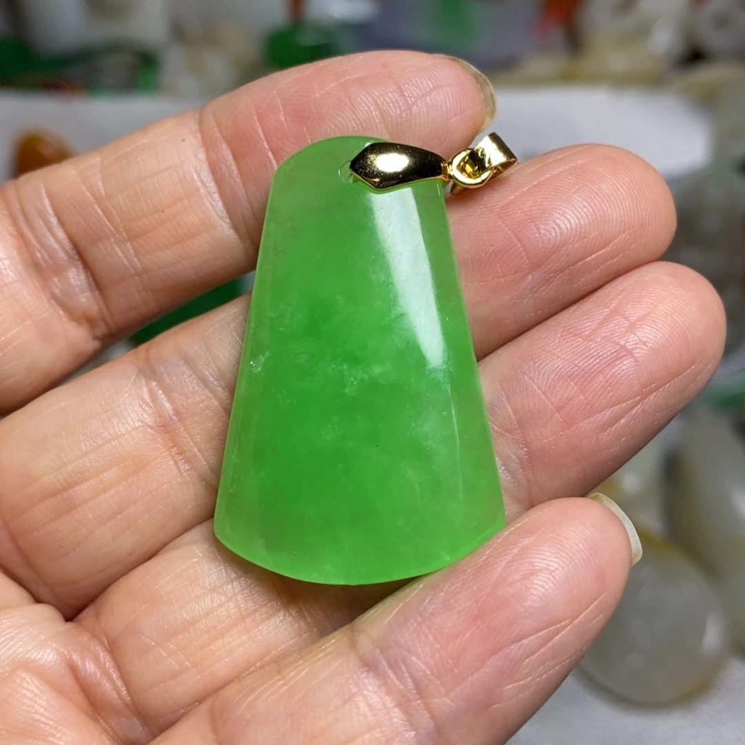 和田玉（糖玉）银S925镶嵌颈饰
