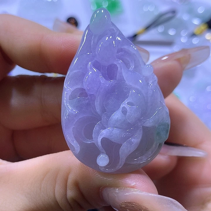 颈饰未镶嵌翡翠天然翡翠A货吊坠