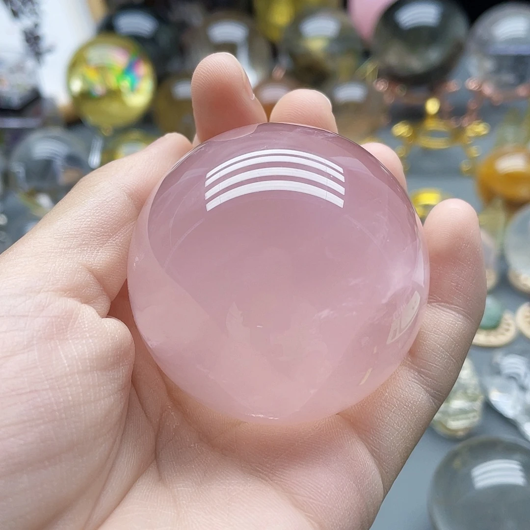 未镶嵌珠宝半成品水晶天然粉水晶54mm