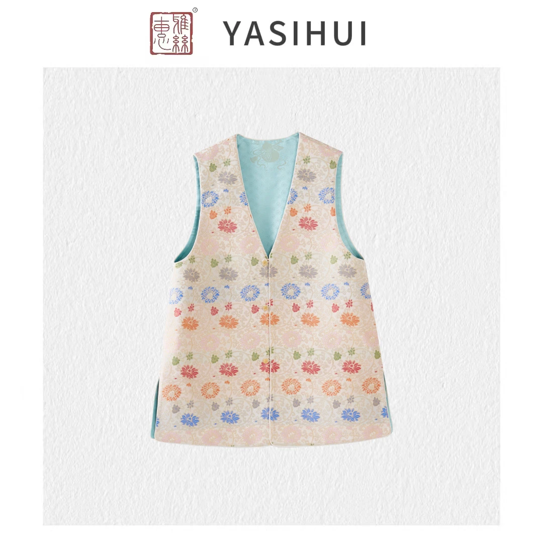 【上久楷-金边缠枝莲】25年新春新款设计感宋锦加长双穿马甲