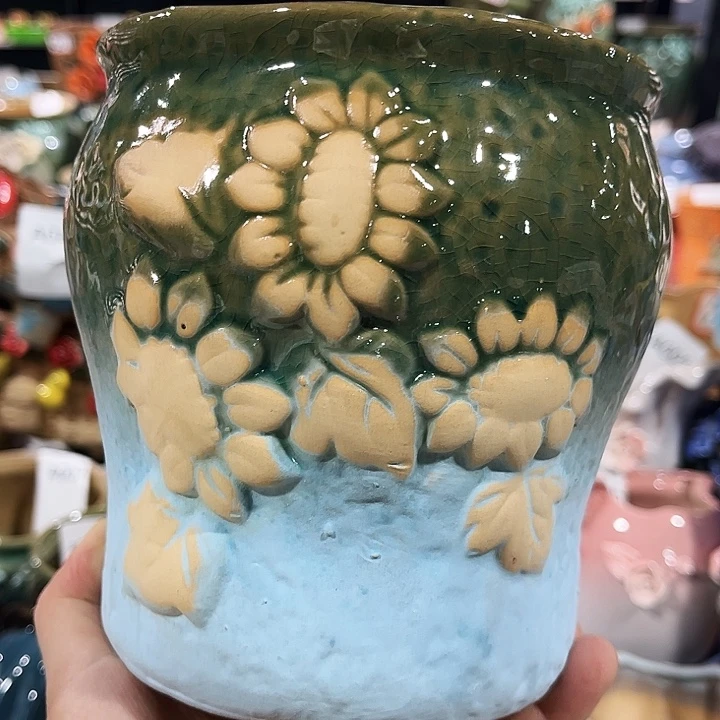 瓷片花盆多肉植物艺术品