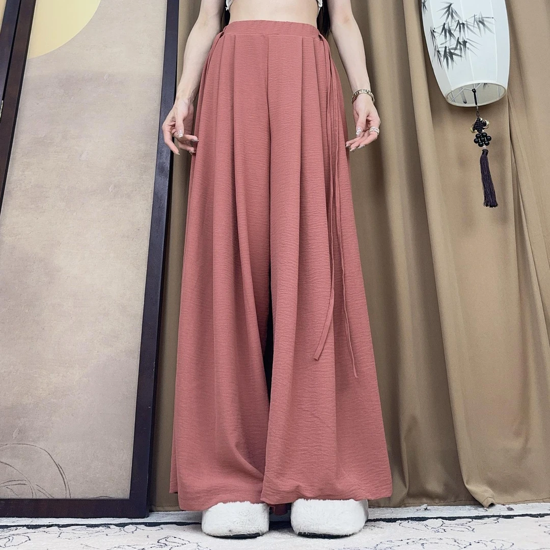 范哲萨肌理棉麻飘带现代舞裤瑜伽裤古典舞裤