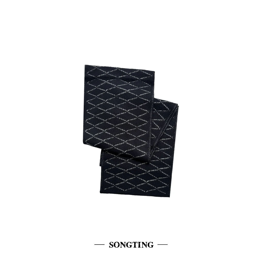 SONG TING｜高级定制系列高克重重磅真丝羊毛菱格围巾