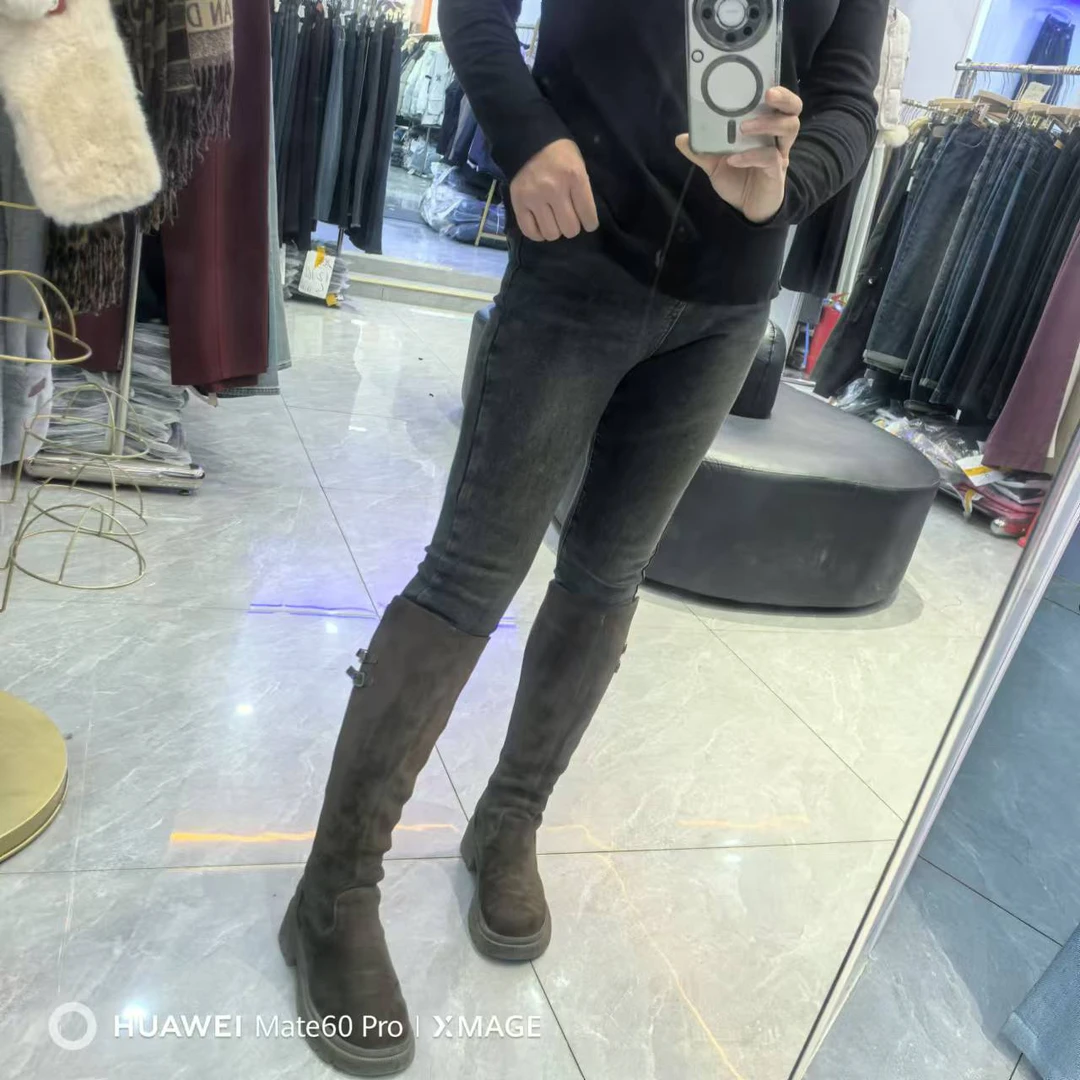 高品质牛仔裤小高腰