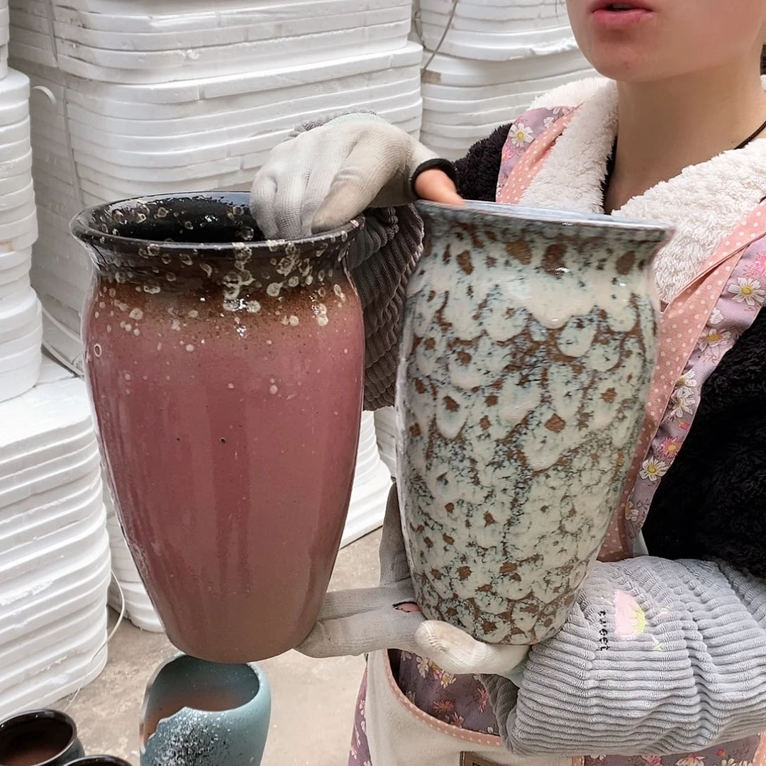 紫砂花盆瑕疵口15高25