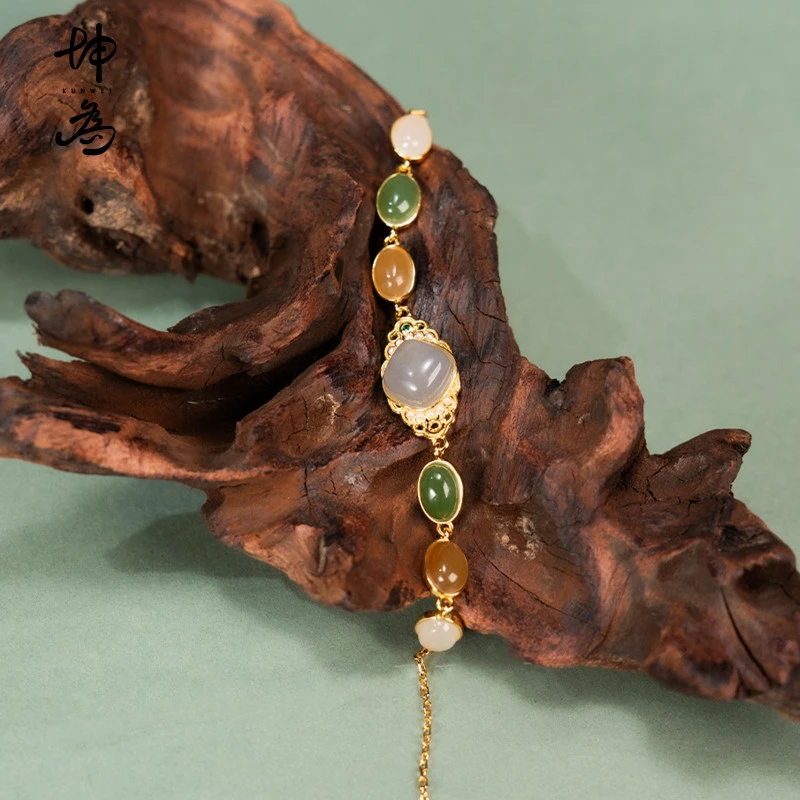 坤为 · 锦瑟 · 和田玉S925银 手链 可调节（多样性发其一）