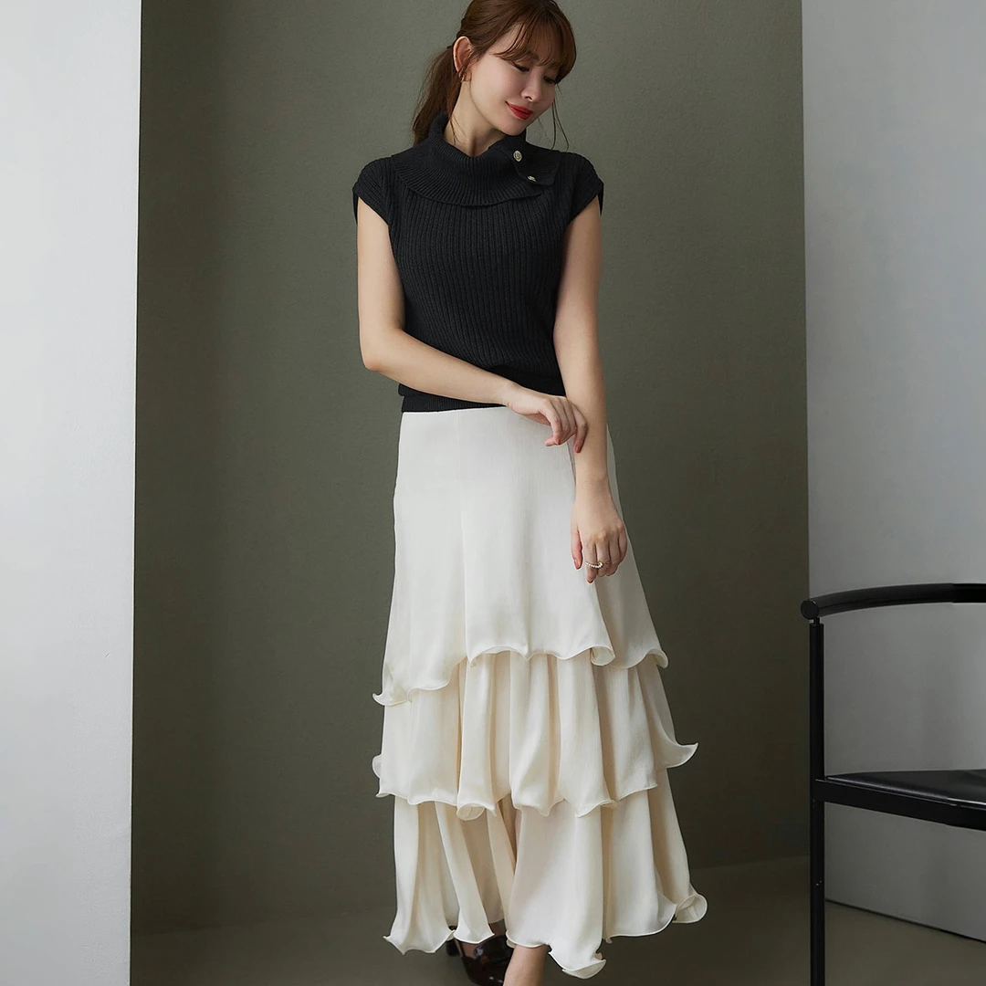 Her lip to层叠荷叶边半身裙【日本直邮不退换】优雅气质百搭春夏