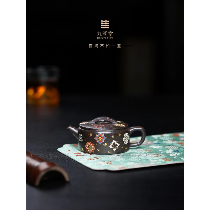 九溪堂 盛唐荣耀宜兴紫砂壶茶壶大彬铁血红砂汉瓦140cc韩程光