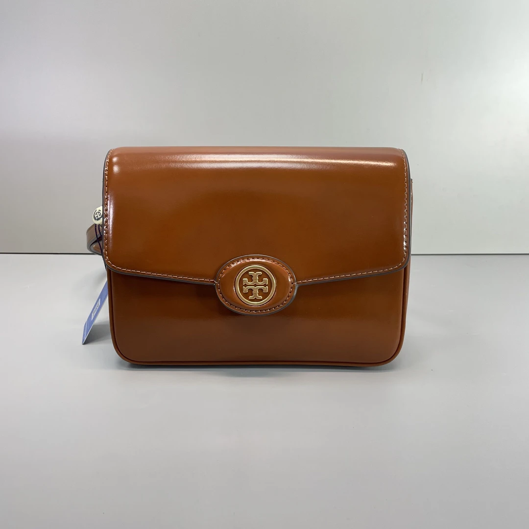 95新 TORY BURCH/汤丽柏琦 媚姐/棕色豆腐包21x16x6cmSG021102
