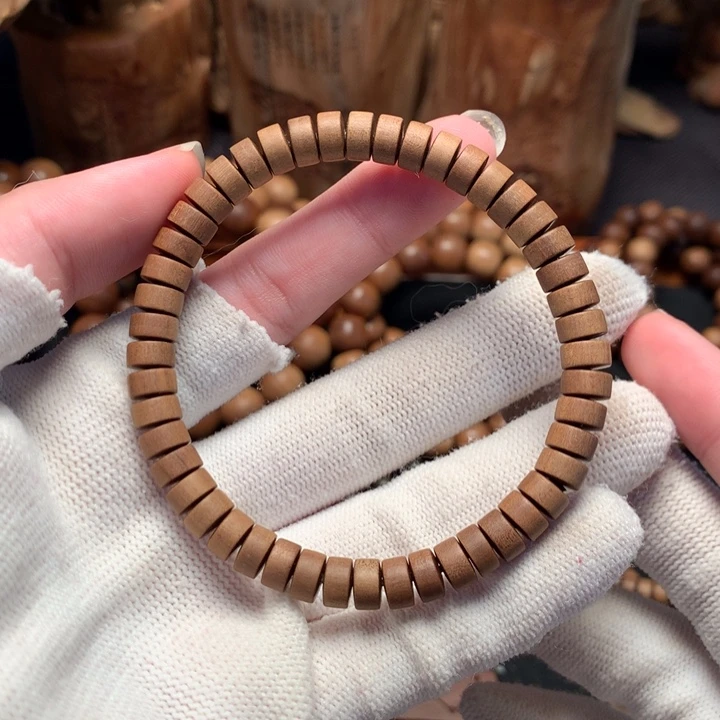 檀香木手串/手链老山檀香药片珠4*7