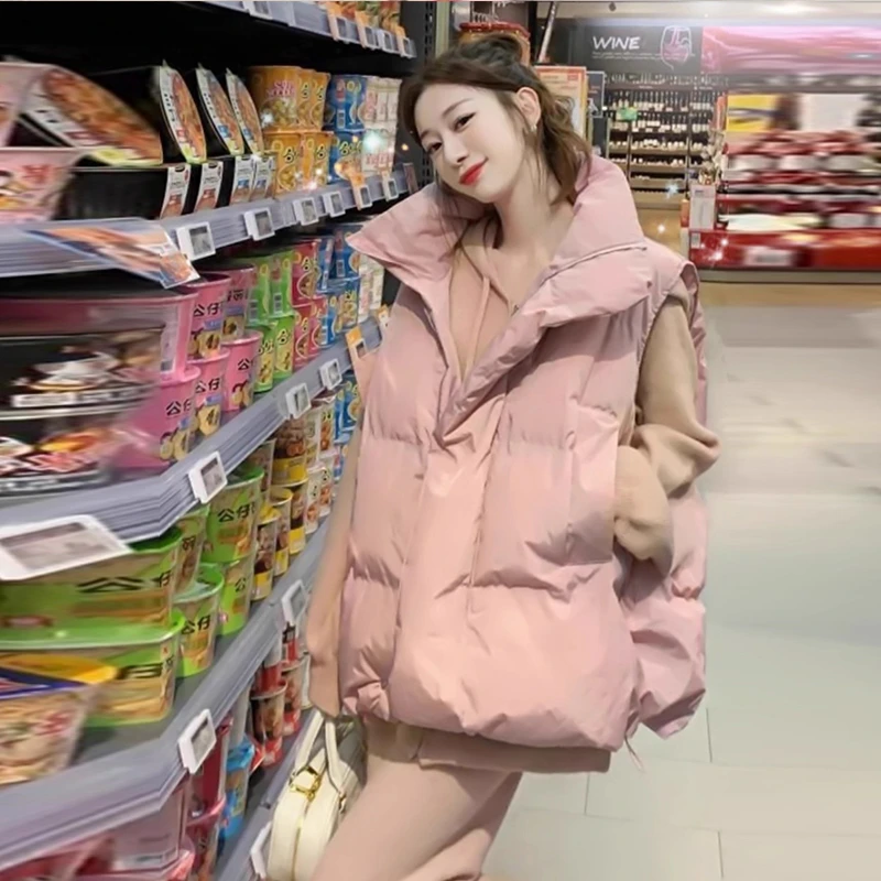 高级感加厚立领棉短马甲外套女2026秋冬新款时尚保暖百搭坎肩