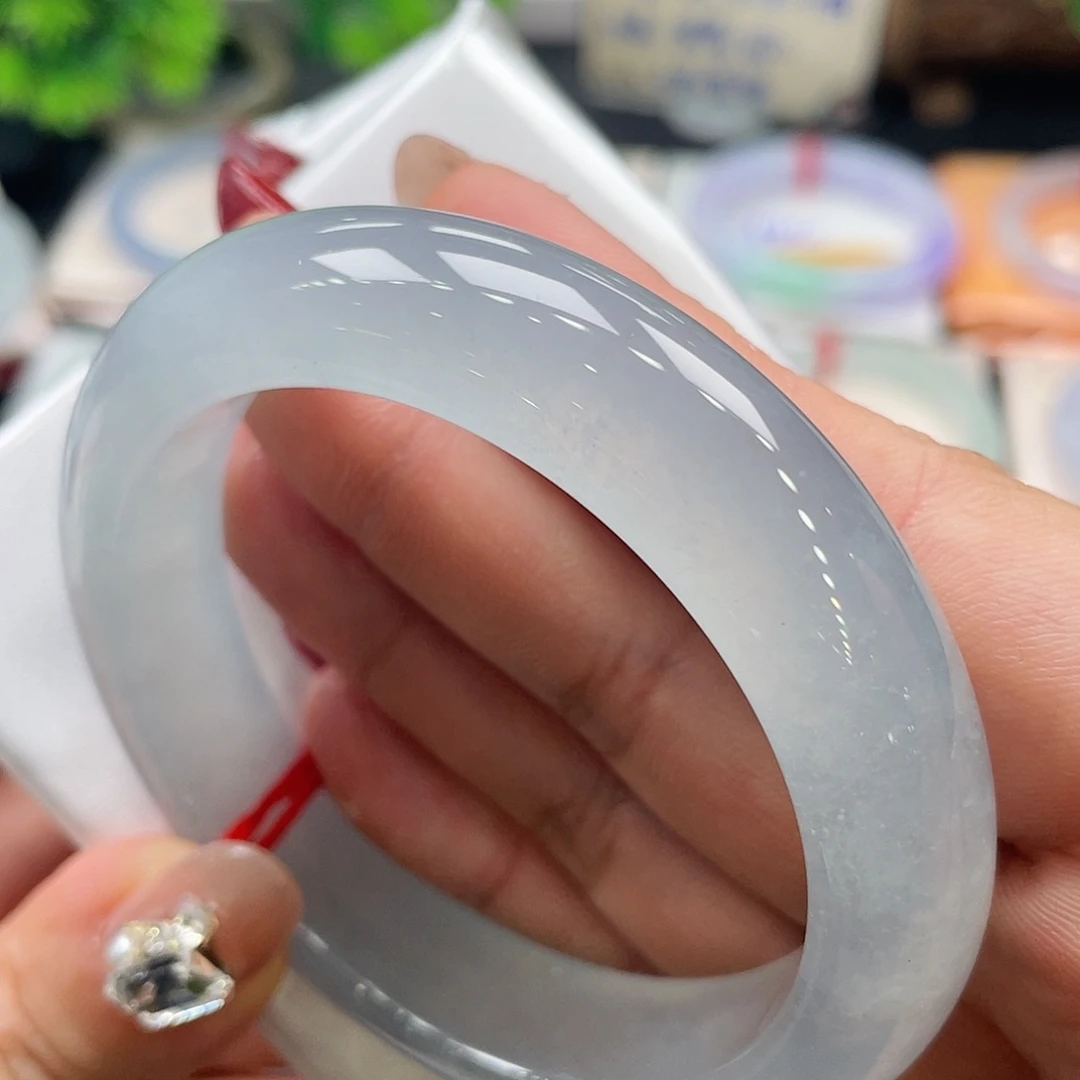 未镶嵌手镯翡翠56号蓝钢57圈厚装