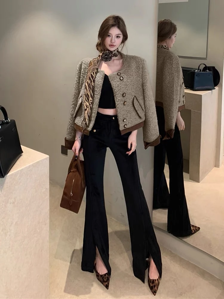 783气质显瘦喇叭裤秋冬新款法式休闲裤