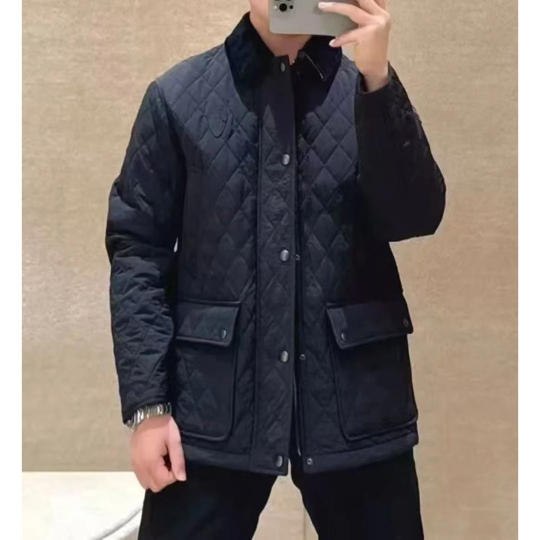 ins大气翻领男士棉服外套
