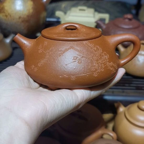 静***神紫砂茶壶景舟石瓢半手工