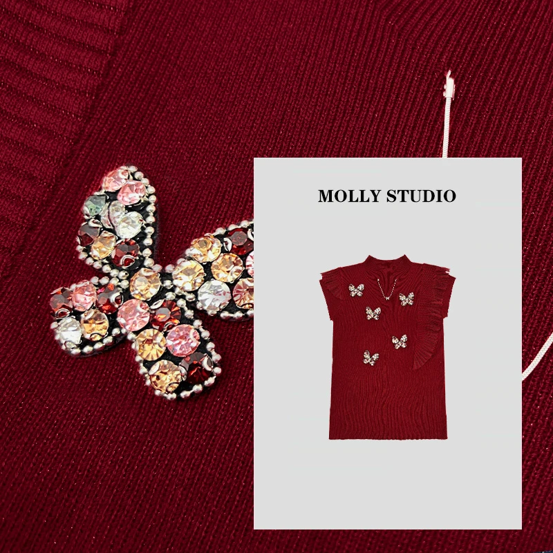 【蝴蝶少女】Molly 百搭时尚气质显瘦 上衣 M2025360