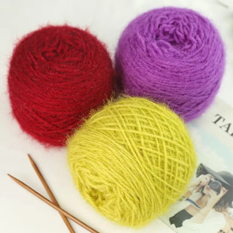 松鼠绒毛线中粗手工编织帽子柔软围巾钩针毛线亮丝线绒线毛线团