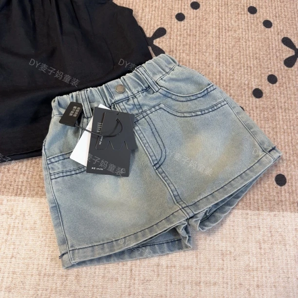 现货MZ.儿童夏季复古休闲韩版牛仔裤裙1891